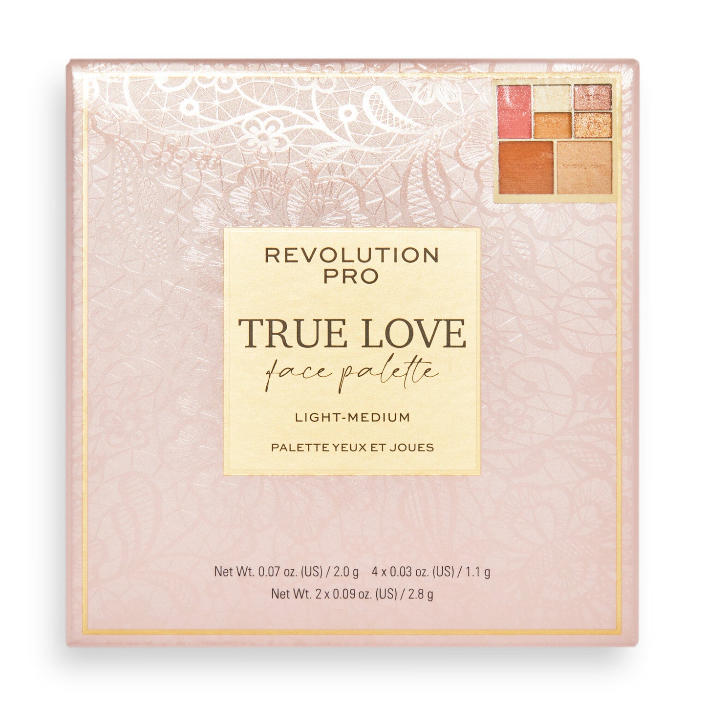 Revolution Pro True Love Eye & Cheek Palette - Light-Medium