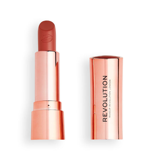 Revolution Satin Kiss Lipstick - Heart Race Peach Nude